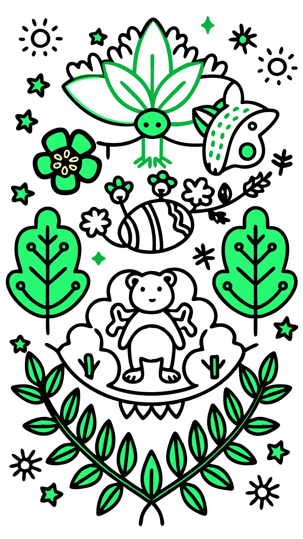 color green coloring pages